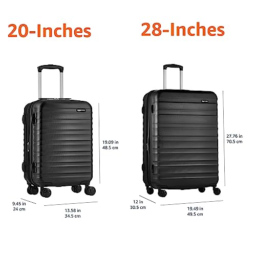 Amazon Basics 2-Piece Set Hardside Spinner, Black #TOP4