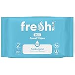 FreshWipes Mini Antibacterial Body Wipes for Adults 1 Pack (10 Wipes) - Biodegradable Wet-Wipes - Dermatologically Tested & Suitable for the Elderly or Disabled - Great for Camping (Coconut Breeze)