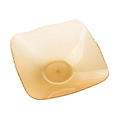 Black Temptation Square Creative Transparent Dessert Plate Fruit Container -Yellow