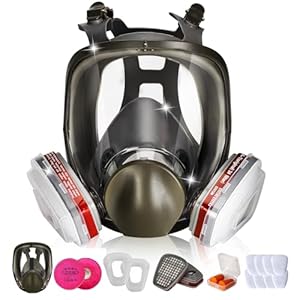 Full Face Respirator Mask – Gas Masks Survival Nuclear and Chemical for Asbestos, Fume, Resin, Dust and Chemical