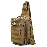 NBUCNDC Mochila de Senderismo Bolsa de Eslinga táctica para Caza al Aire Libre, Accesorio de Hombro, Sistema Molle Multifuncional, Mochila Militar para Pesca y Senderismo