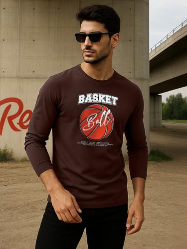 Image of Veirdo Men's Full Sleeve Printed T-Shirt | Trendy Graphic Print Tee