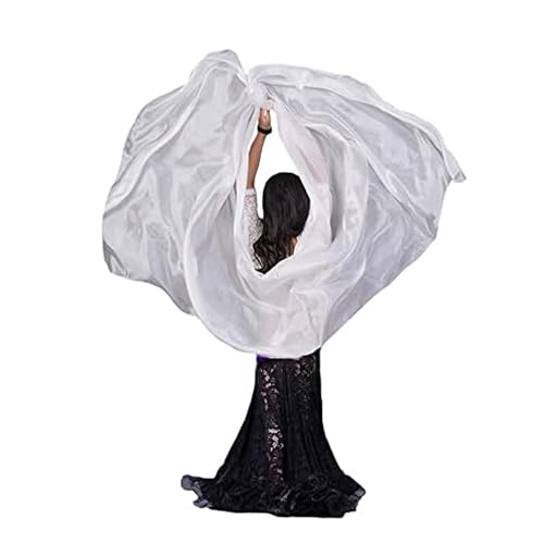 Aumulen 8mm Girls Hand-Made Belly Dance Silk Scarf Veils Gradual Colors