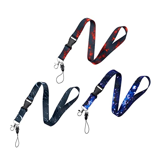 BLDXINWIN 5 Pack Starry Sky Lanyards for Car Keys ，Premium Soft Fabric Neck Lanyard ID Badge Holder Lanyard with Release Buckle for Men and Women - Thumbnail 6