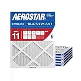 Aerostar 16 3/8x21 1/2x1 MERV 11 Pleated Air Filter, Made in the USA, 6-Pack