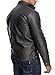 HOOD CREW Men’s Stand Collar Leather Jacket Casual Faux Leather Motorcycle Jacket Outerwear Coat with Zipper Pockets Black XXL