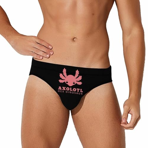 Lovely Axolotl Mens Swim Briefs Quick Dry Swimming Trunks Training Swimsuit Low Rise Swimwear