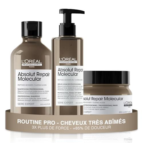 ’Oréal Professionnel Routine Réparatrice Absolut Repair Molecular pour Tous Types de Cheveux Abîmés Répare de Dommages en Une Application Formule brevetée Shampoing + Sérum + Masque - vue 8