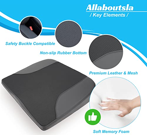 Allaboutsla Car Seat Cushion, Car Seat Cushions For Driving With Comfort Memory Foam - Sciatica & Back Pain Relief, Suitable For Car, Truck, Office Chair (Black) #TOP3