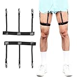 KUKUPOW Hemdhalter Herren, Einstellbar Elastisch Hemd Halter Herren, Strumpfband für Herren Behalten Hemd Versteckt In Shirt Holder Rutschfest Verriegelung Klammern