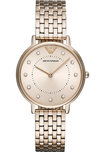 Emporio Armani Uhr für Damen , Zweizeiger Uhrwerk, 32mm Pink Edelstahlgehäuse mit Edelstahlarmband, AR11062