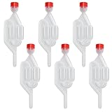 BEELUKY 6 Stück Gärröhrchen Set Gärspund Gärröhrchen,Gärrohr Gäraufsatz, für Bier,Transparent für Reine Saftgärung Weinballon Wein Bierbrauen