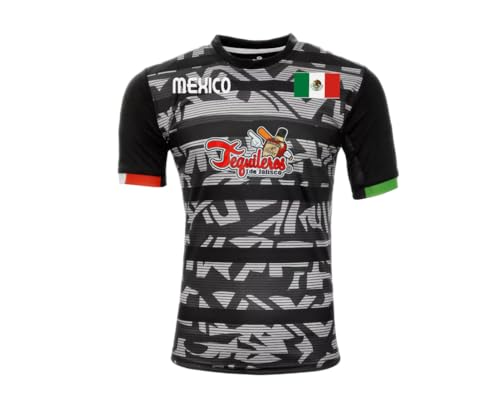 Jersey Mexico Tequileros de Jalisco 100% Polyester BlackGrey_Made in Mexico (Large)