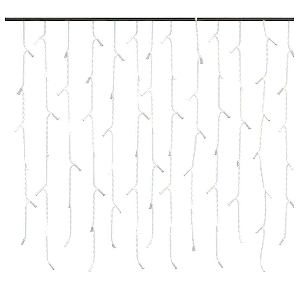 Lichtervorhang LED Eiszapfen 10 m, 400 LED Blau mit 8 Funktionen, energiesparende Weihnachtsbeleuchtung für Innen und Außen, Kupferdraht, geeignet für Fenster, Balkon, Garten