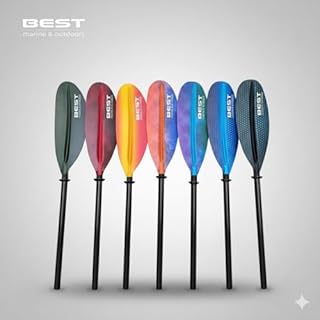 Best Marine and Outdoors Kayak Paddle, Carbon Fiber Shaft & Fiberglass Reinforced Polypropylene Blades, 220cm, 234cm, 250cm, Lightweight Kayak Paddles for Adults (Black, 220 CM)