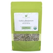 Biokoma Organic Ladys Bedstraw Dried Herb 50g 1.76oz Premium Galium Verum USDA Organic Herbal Tea Lymphatic Kidney Support Resealable Pouch No Additives No Preservatives No GMO Caffeine-Free Kosher