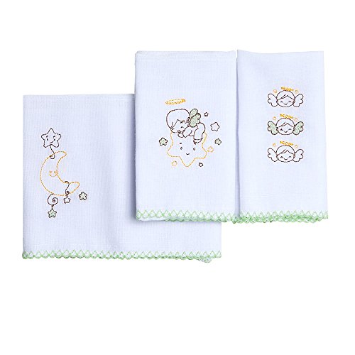 Babete para Bebê Bordados Karinho 40cm X 40cm contém 03 Un