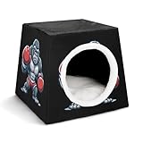 ペットベッド ゴリラ ボクシング クッション 寝床 ペットソファ 犬 猫 小型犬ベッド 四角い猫の巣 犬ハウス ペットハウス 暖かい 防寒 滑り止め ふわふわ 洗える クッション付き 通年使える