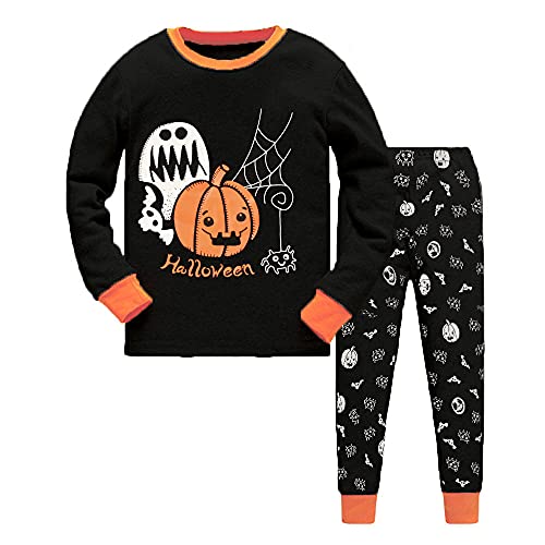 LXKA Boys Pyjamas Shorts Sets Kids Pjs Summer Toddler Boy 100 % Cotton Dinosaur Digger Shark Sleepwear 2 Peças Clothes Outfits 2-7 Anos, 1 - abóbora