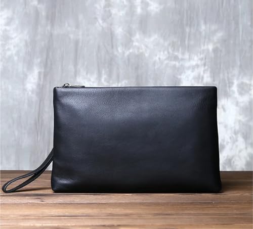 Bolso de mano de negocios portadocumentos de piel auténtica tipo sobre simple 3