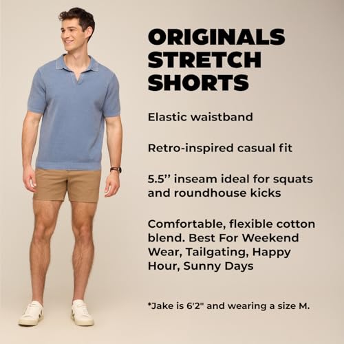 Image of Chubbies Chino Shorts Men 5.5 Inch - Mens Shorts Casual with Elastic Waistband, Side and Back Pockets, Stretch Cotton Blend