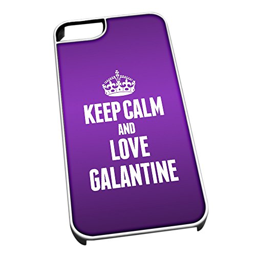 Bianco Cover per iPhone 5/5S 1106 Viola Keep Calm
