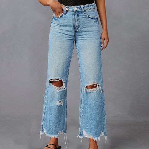 Women Jeans Pants Jeans for Women Denim Loose Fit Western High Cut Flare Wide Leg Fall Summer Jeans 20252