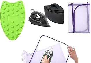 ABE IRON COVER, Silicone Iron Rest Pad, Iron Storage Carry Case With Handle and Zipper Closer, Ironing Scorch Mesh Cloth Protective, Iron Storage Pouch, Iron Mat, Fabric Protect From Ironing...