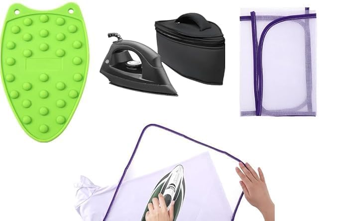 ABE IRON COVER, Silicone Iron Rest Pad, Iron Storage Carry Case With Handle and Zipper Closer, Ironing Scorch Mesh Cloth Protective, Iron Storage Pouch, Iron Mat, Fabric Protect From Ironing...-image-31