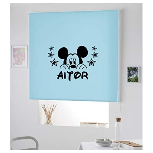 Desconocido Estor Infantil Enrollable TRANSLUCIDO Dibujo Mickey A. PON TU Nombre¡ ESTORES Infantiles con Nombre HABITACION NIÑO- (Azul Celeste, 140X175)