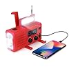 Zwengelradio voor noodgevallen Achort weerradio draagbare zonne-radio, 2000 mAh zonne-powerbank met oplaadbare batterij SOS-alarm met AM/FM en led-zaklamp, radio klein