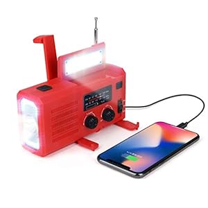 Zwengelradio voor noodgevallen Achort weerradio draagbare zonne-radio, 2000 mAh zonne-powerbank met oplaadbare batterij SOS-alarm met AM/FM en led-zaklamp, radio klein