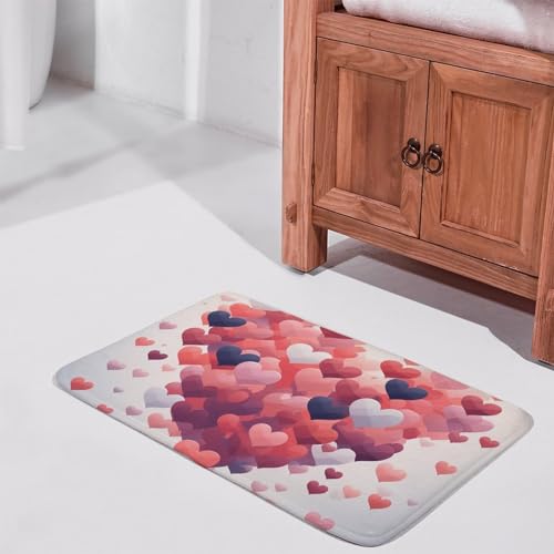 Tapis de salle de bain design cœurs pour sortie de douche cocooning - 6