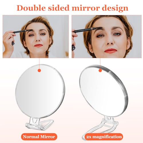 Beaupretty Espelho De Aumento Portátil Espelho De Mão Dobrável Espelho De Mão Dupla Face Espelho De