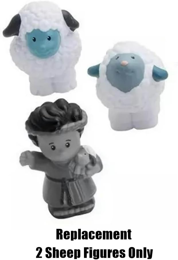 Mattel Replacement Parts for Little-People Christmas Nativity Playset - Replacement 2 Sheep Figures ~ Works with FPT07, DPX53, J2404 and Many Other Sets