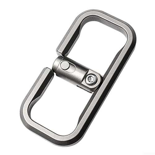 Sileduove Llavero, mosquetón de titanio para camping, senderismo, para exteriores, pesca, senderismo, pequeño y ligero, se puede colgar en un cinturón, bolsa, 46 x 22 mm