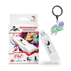 Brook Wingman FGC Converter with Keychain – an Arcade Joystick Converter, Built for PS5 Fighting Games, Supports Street Fighter 6 and Tekken 8 [Exclusive Version]