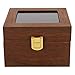 Uhrenbox für 2 Uhren, Klassisches Holz Uhrenkasten Uhrenvitrine mit Glasdeckel herausnehmbaren Uhrenkissen Uhrenschatulle Uhrenkoffer Uhren Aufbewahrung Geschenk für Männer