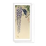 Enveloppes incluses Grande carte de vœux japonaise Ukiyo-e Art - DL longue carte d\'anniversaire avec enveloppe de luxe élégante (Hiroshige: Wisteria)