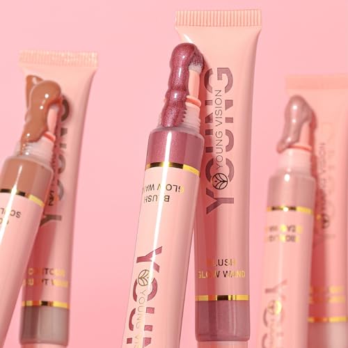 Liquid Blush Glow Blush Beauty Wand, Cream Blush Liquid Blusher Wand - Highly Pigmented, Buildable Radiant Lip and Cheek Tint - Long-Wearing Smudge Proof Cream Blusher for Mature Skin, Pink - Image 8