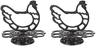 Zerodeko 2 pcs Display Creative Picnic X Chicken Stand Serve Basket Room Holder Egg Dispenser And Camping Farmhouse Wire Countertop Store Rack Tray Refrigerator Black Cm Organization