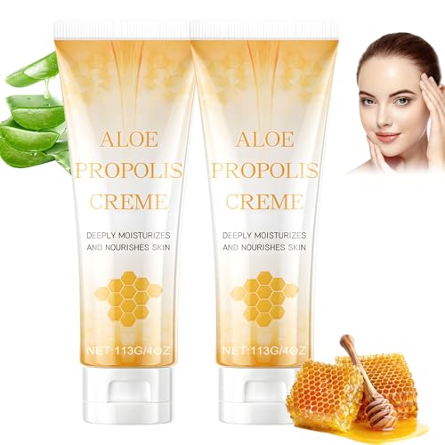 2 unidades de crema de aloe propóleos ungüento para hombres y mujeres nutrición profunda para mejorar eficazmente el enrojecimiento y el secado, adecuado para cara, manos y cuerpo (113 g x 2)