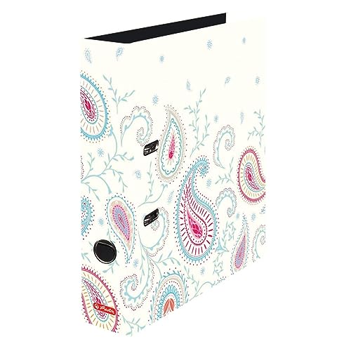herlitz Ordner maX.file A4, 8 cm Rückenbreite, Motiv Paisley White