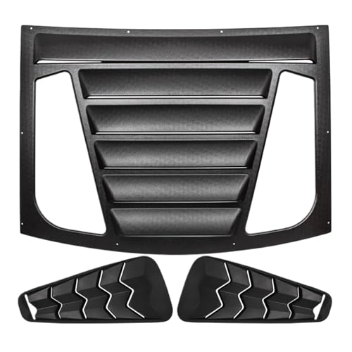 Rear+Side Window Louvers Compatible for Ford Mustang 2005-2014 Windshield Sun Shade Cover Vent GT Lambo Retro Muscle Style Custom