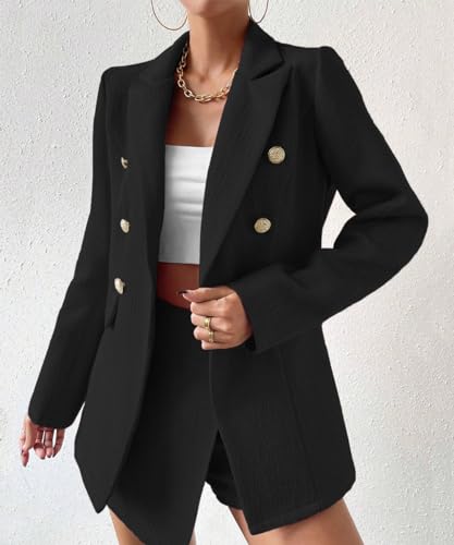 Mina Self Tweed Blazer Jackets for Women 2023 New Fall Winter Fashion Blazer Open Front Work Jacket with Pocket4