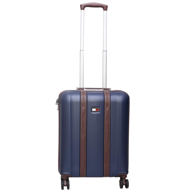 Image of TOMMY HILFIGER Cabin Hard Luggage Graphite X - Navy| Carry-On Trolley Bag with TSA Lock | 360 Spinner Double Wheels | Telescopic Handle | PC Shell Suitcase | 55cm | 47.3L Capacity