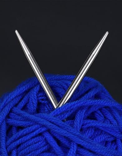 Image of Stainless Steel Circular Knitting Needles Set Round Metal 16 Inch Kit Size (0 /2.5 /6 /8 /10 /13)