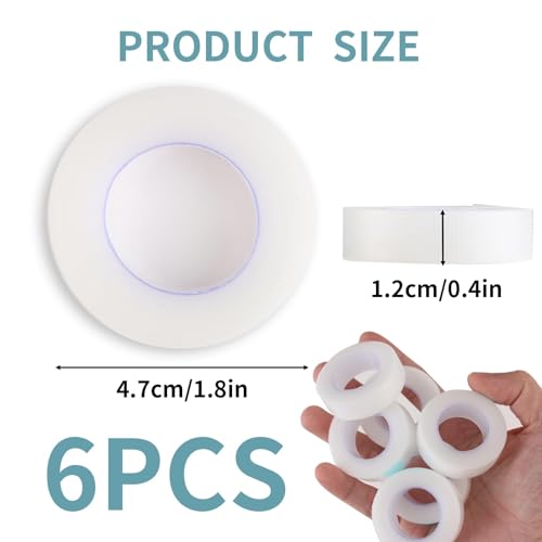 6 Rollen Wimpern Tape Wimpernband Wimpernverlängerung Band Wimpern Klebeband Isolations Micropore Lash Tape für falsche Wimpernflicken Make-up-Werkzeug Wimpernverlängerung (White)