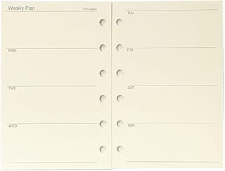 A7 Planner Refill, A7 Agenda Refill for Filofax,6 Hole/100gsm,4.84 x 3.23
