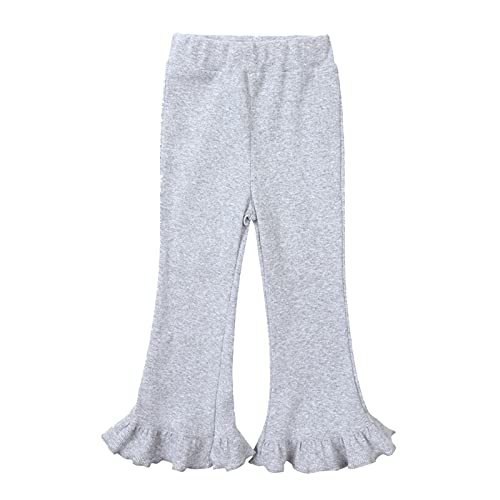 EnJoCho Toddler Girls' Solid Ruffle Flare Pants 𝗕ootcut Yoga Leggings Trousers Summer High Waist Sports